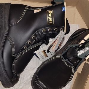 Canadian ROYERS Black Leather Safety Work Boots